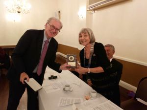 Kevin Winkworth receives his award from Pat De Martino